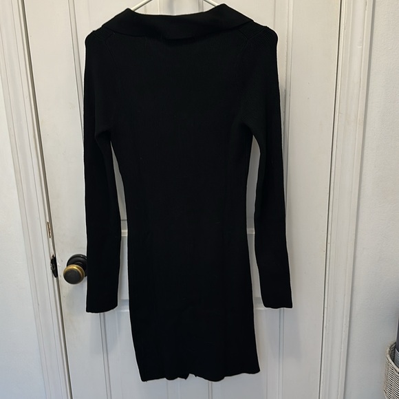 Serenette black button up knit dress with collar. Size 8. NWOT - Picture 4 of 4